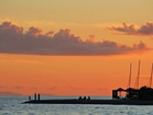 Romantic sunset at Ponta beach in Viganj